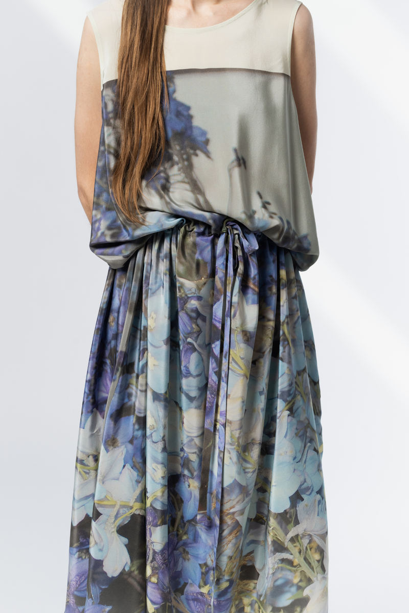 anntian silk dress Simple DressI Print F