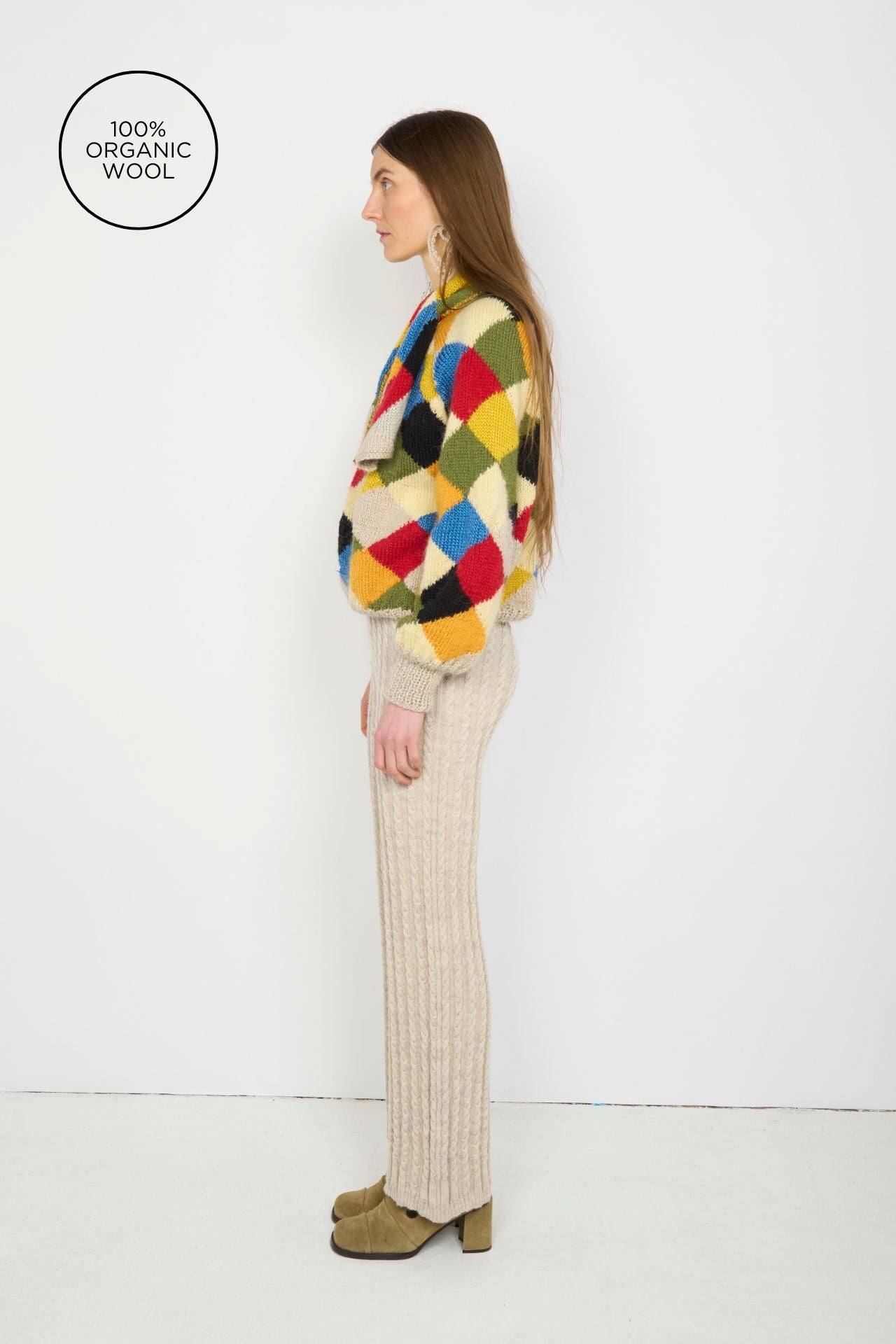 Handknit Sweater With Scarf