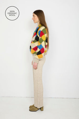 Handknit Sweater With Scarf