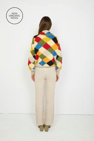 Handknit Sweater With Scarf