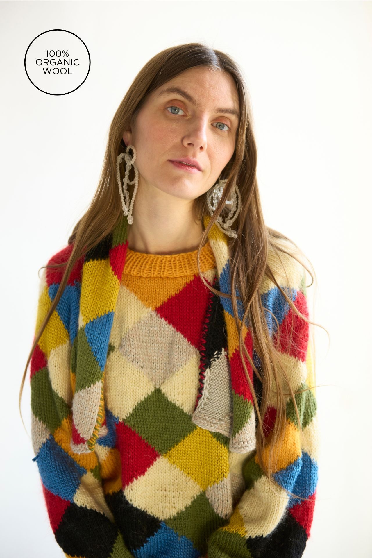 Handknit Sweater With Scarf