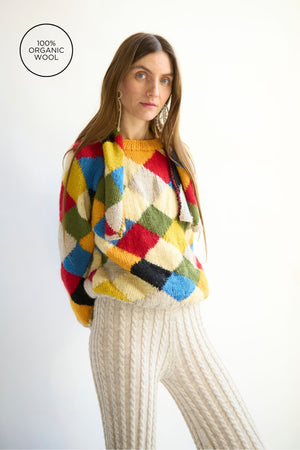 Handknit Sweater With Scarf