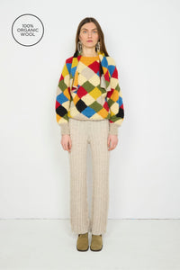 Handknit Sweater With Scarf
