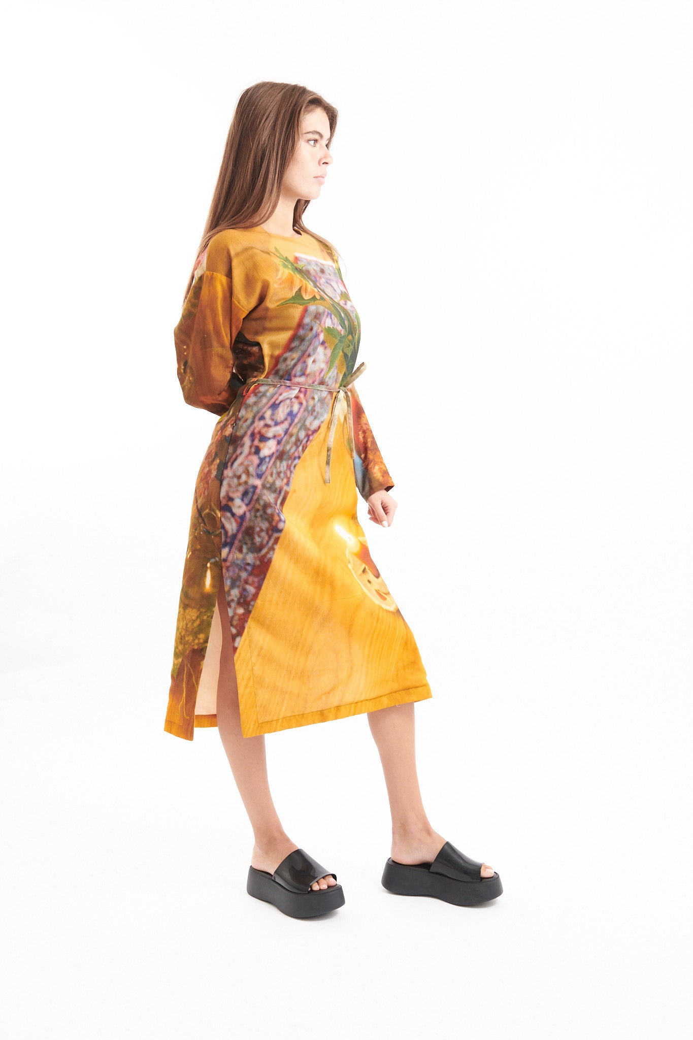 anntian silk dress Anntian Simple Dress in Print F